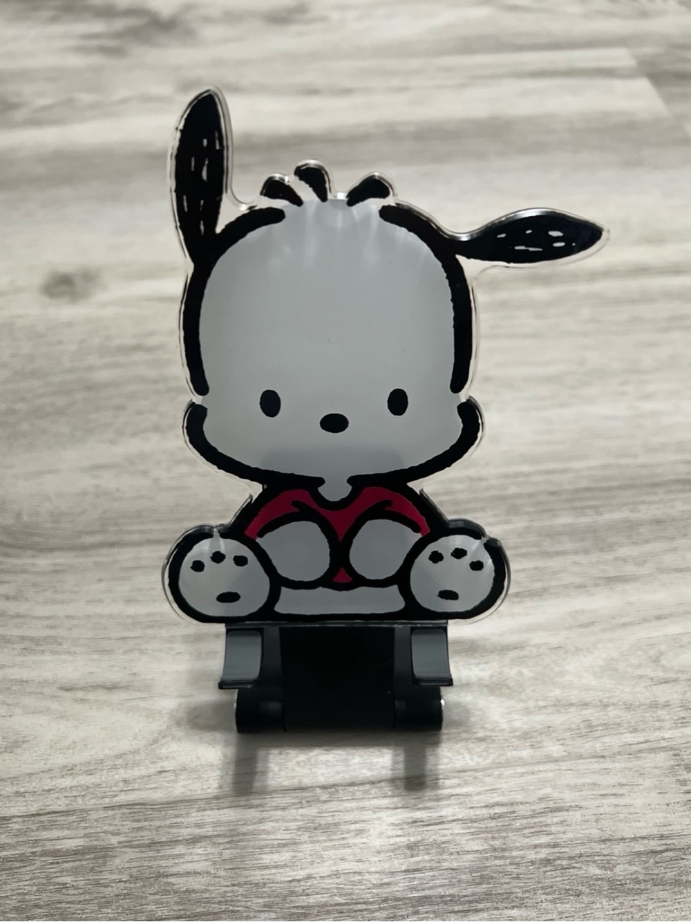 Pochacco Phone Stand - White and Black with Red Accent